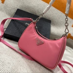 NEW Prada Re-edition Mini Shoulder Bag Nylon Begonia Pink
